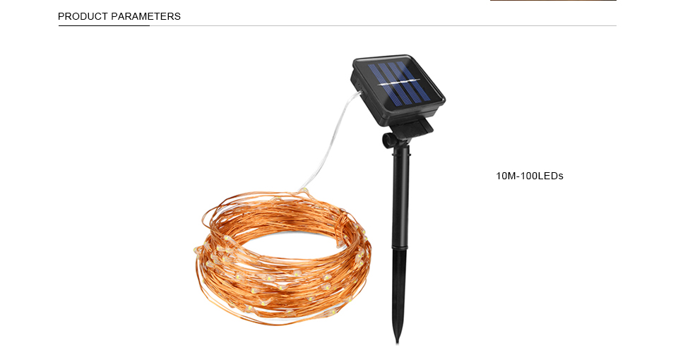 10M 20M LED Solar light Outdoor holiday light LED Copper Wire String lamp Solar Power LED Light Wedding Party Outdoor Solar Lamp