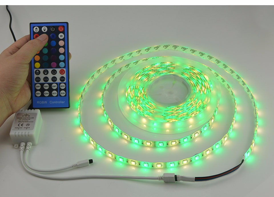 1set IP20 Waterproof IP65 RGBW RGB White RGBWW 12V 5M 5050 LED Strip light Ribbon lamp Tape 40 Keys Remote Controller