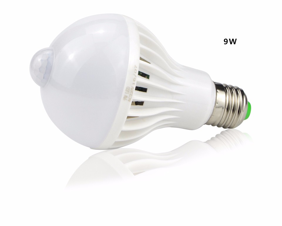 PIR Motion Sensor Lamp 5W 7W 9W E27 220V Auto Smart Infrared Body Ball Led Bulb Light For Hallway night lighting