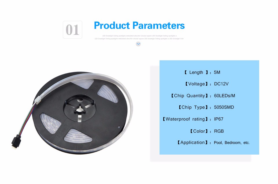 IP67 Silicone Tube RGB 5M LED Strip light DC12V Flexible Ribbon String 5050 SMD 3A Power Adapter 44Key Controller Tape