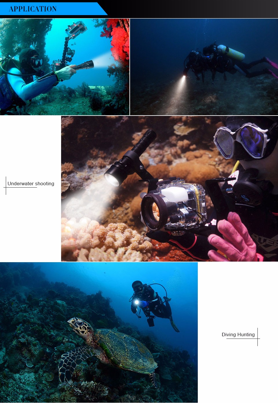 Professional IP68 Waterproof LED Underwater Diving Flashlight CREE XM L L2 U3 Torch light Portable Lanterns For Camping lighting