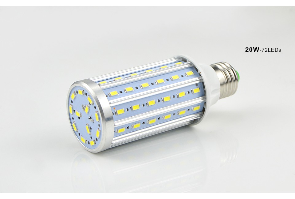 NEW 5730 SMD No Flicker Aluminum Cooling 10W 15W 20W 25W E27 E14 LED lamp 85 265V 42 60 72 140leds LED Corn light Bulb Lampada