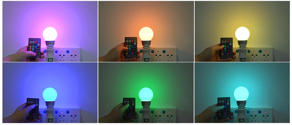 E27 RGB LED Night light lamp 24keys RGB IR Remote control LED Stage light LED Magic Ball Bulb Party Club lamp Holiday light