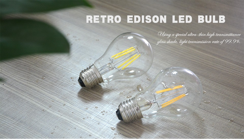 1x 110V 220V Full Watt 2W 4W 6W 8W Edison Filament LED Ball Bulb Glass LED lamp Home Bar Decor Night light Replace Incandesc