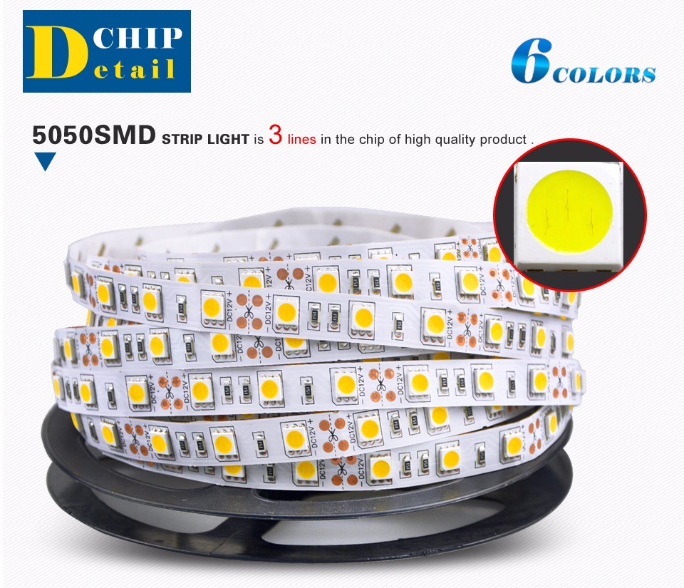 DC 12V 5M RGB 5050 LED strip SMD IP20 No waterproof LED Flexible Strip Light 5630 SMD LED String Tape lamp 2835 SMD ribbon rope