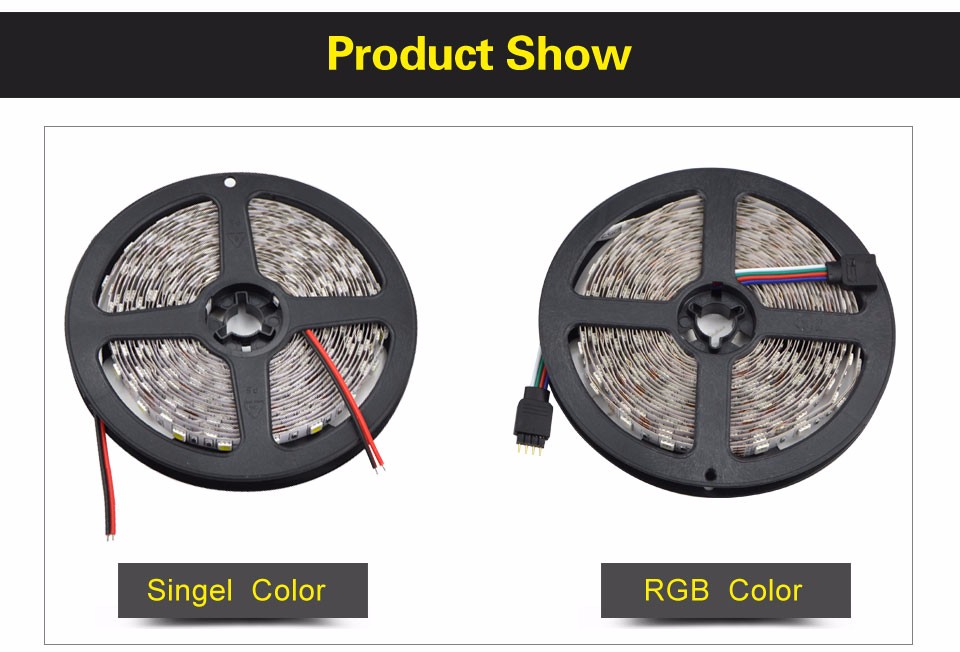 Non waterproof 5M RGB 5050 SMD Flexible LED Strip light 60LEDs M 24 Keys IR Remote Controller 12V 3A Power Supply adapter