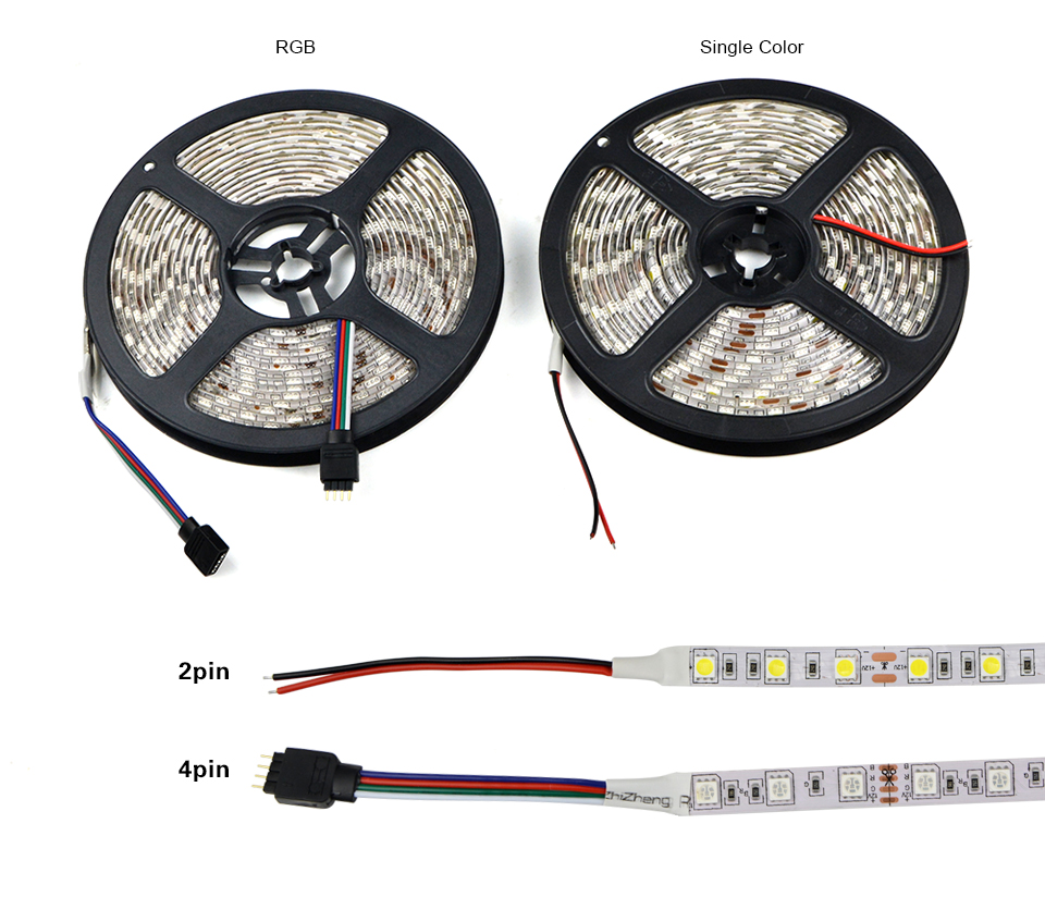 IP65 IP20 No Waterproof 5m DC 12V RGB LED Strip Light 2835 5630 5050 SMD LED ribbon string tape for indoor outdoor lighting