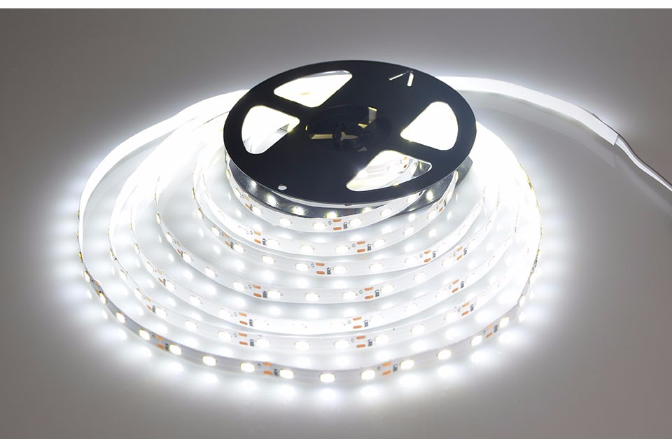 IP20 No waterproof 5630 SMD LED Strip light DC12V 5M tape flexible String lighting DC female for indoor home decoration lamp