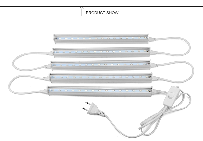 5730 SMD LED Plant Grow bar light 85 265V 25W 220V 110V LED lamp EU plug switch LED tube strip light bulb for Plant Growing