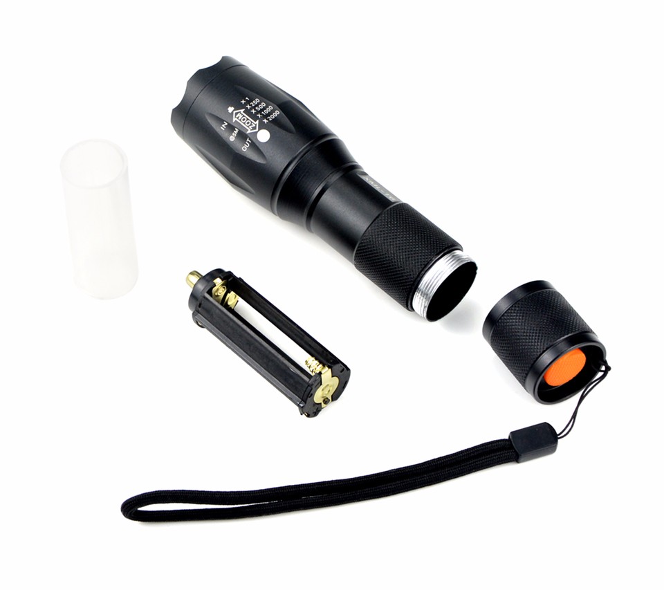 CREE XM L T6 Aluminum Waterproof 5 Mode LED Flashlight Zoomable Focus Torches light for 18650 Rechargeable or AAA Battery