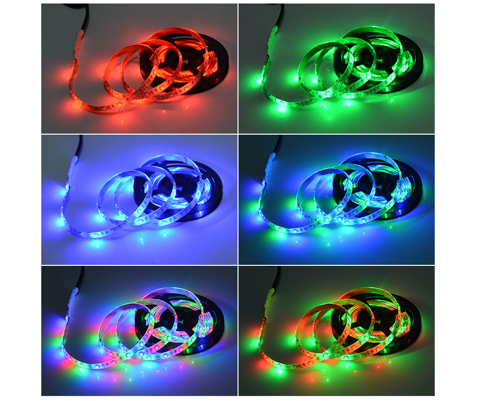 3528 2835 SMD RGB USB LED strip light DC 5V LED lamp IR remote control 1m 2m 3m 4m 5m decor lighting IP20 IP65 waterproof Tape