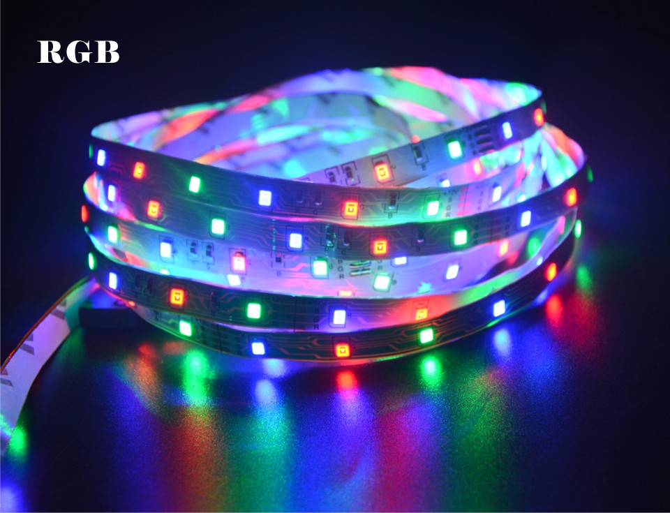 Home Indoor decor lamp Tape 5M RGB 2835 3528 SMD FlexibleLED Strip light 60LEDs M 44Key IR Remote DC12V 3A Power Adapter