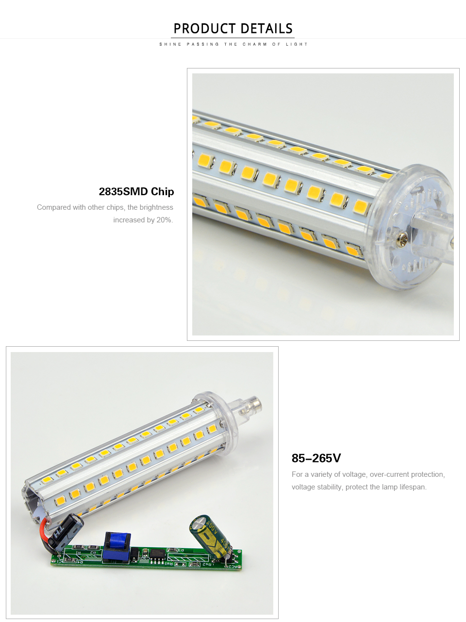 220V 110V 2835 SMD 78mm 118mm 135mm 189mm 7W 10W 12W 15W Led Bulb R7S LED Corn Light Replace Halogen Lamp 85 265V Floodlight