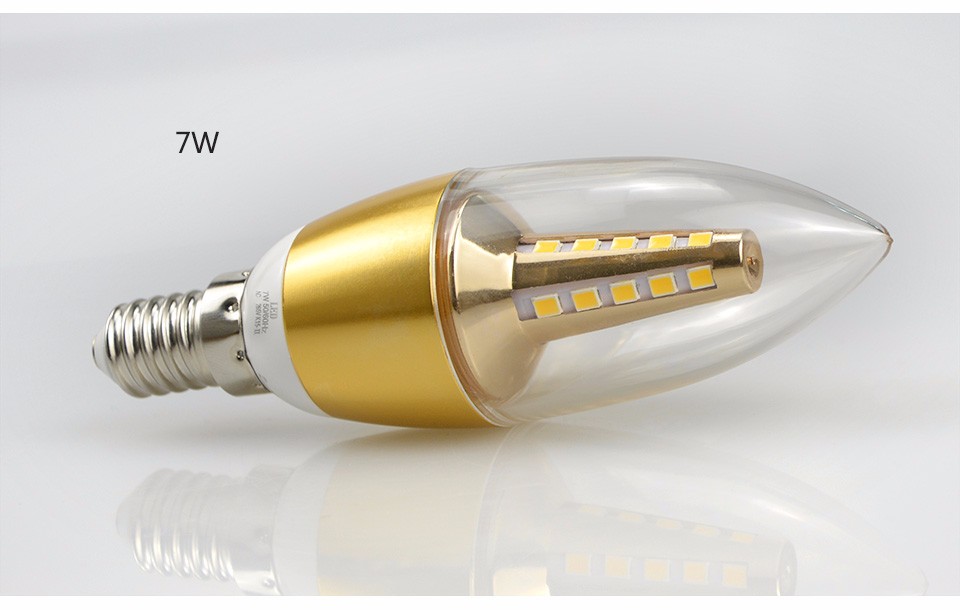 220V E14 5W 7W LED Bulb Candle spot light 2835 SMD LED lamp Spotlight Crystal Chandelier indoor home lighting Lampada Bombillas