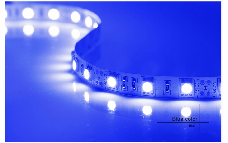 LED Strip light Ribbon 5050 SMD 5M Single Colors 60LEDs M 3A DC 12V Power Adapter For DIY Indoor Decorative