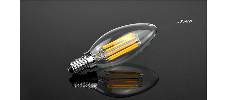 LED light E14 220V 110V Filament LED lamp 2W 4W 6W Edison Glass LED bulb Vintage Edison Candle light