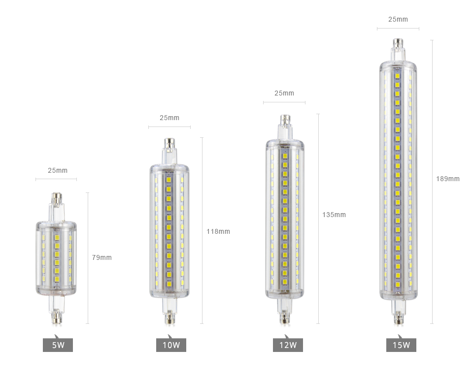 Waterproof Dimmable 220V Led Bulb R7S LED Corn Light 2835 SMD 78mm 118mm 135mm 189mm 7W 10W 12W 15W Floodlight spot light