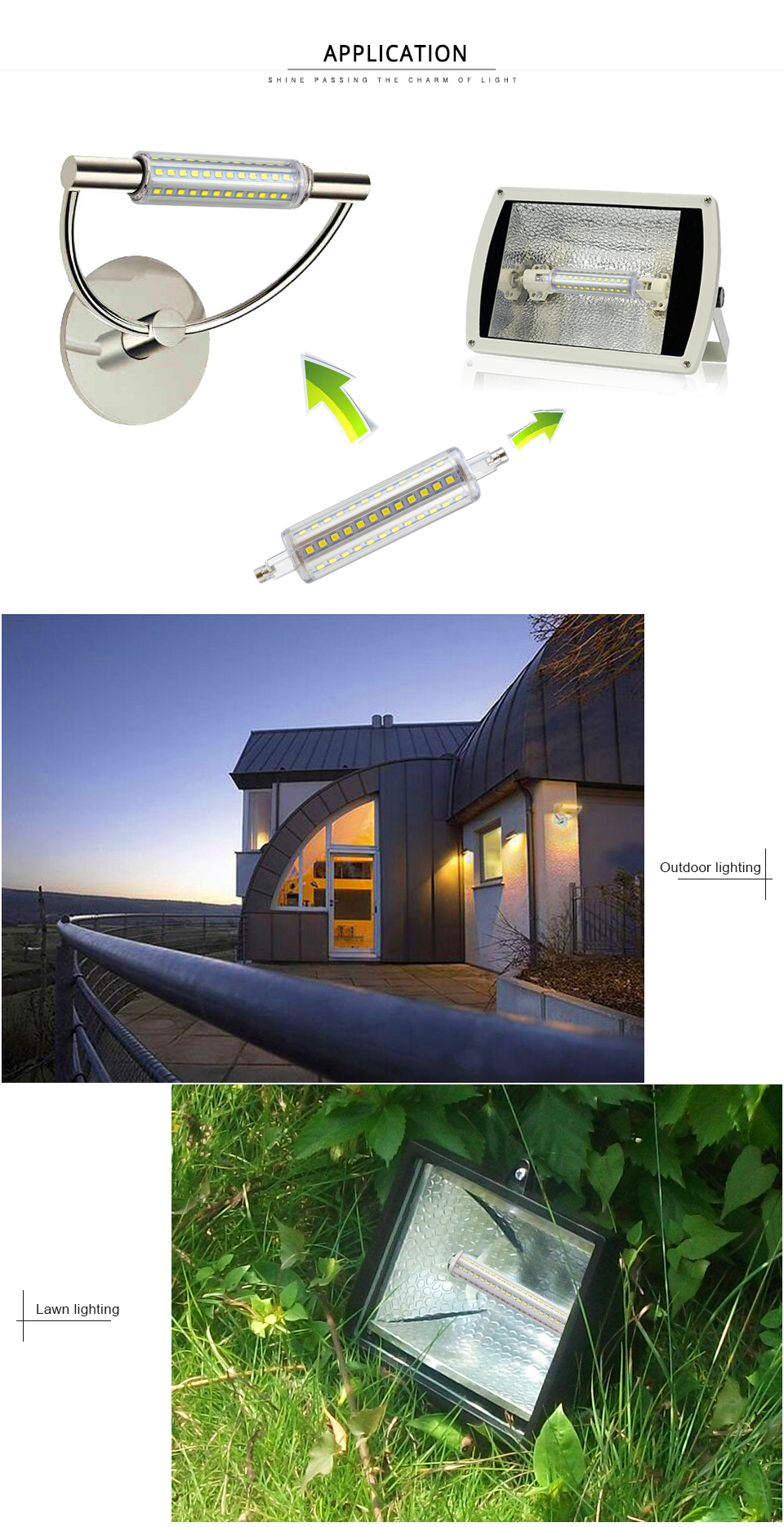 Waterproof Dimmable 220V Led Bulb R7S LED Corn Light 2835 SMD 78mm 118mm 135mm 189mm 7W 10W 12W 15W Floodlight spot light