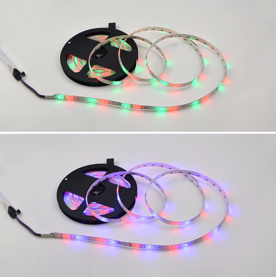 IP65 Waterproof 2835 flashlight RGB Led Strip Flexible Light 60led m 5M 300 DC 12V 3A Power Supply 44 KEYS IR Remote Control