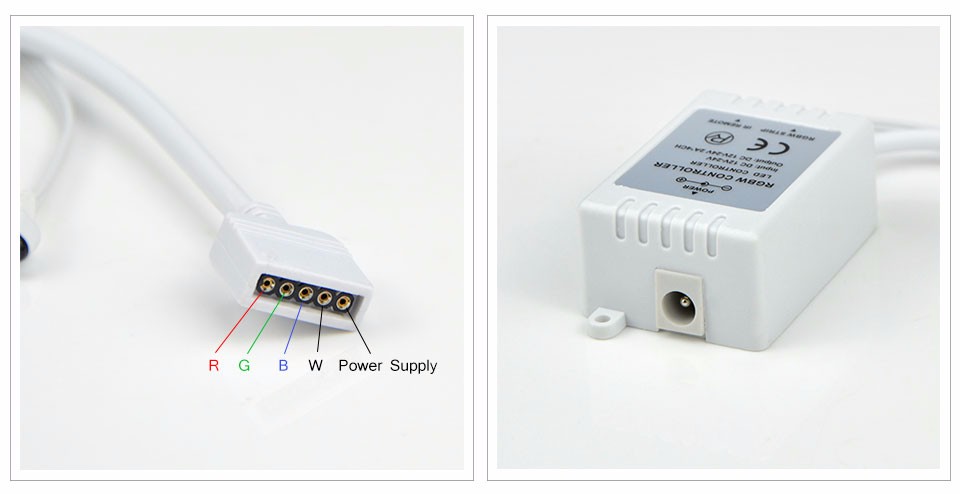 Accessoires 24key 44 key RGB RGBW Dimmer 3A 5A power adapter Single color controller connector For SMD 5050 5630 LED strip light