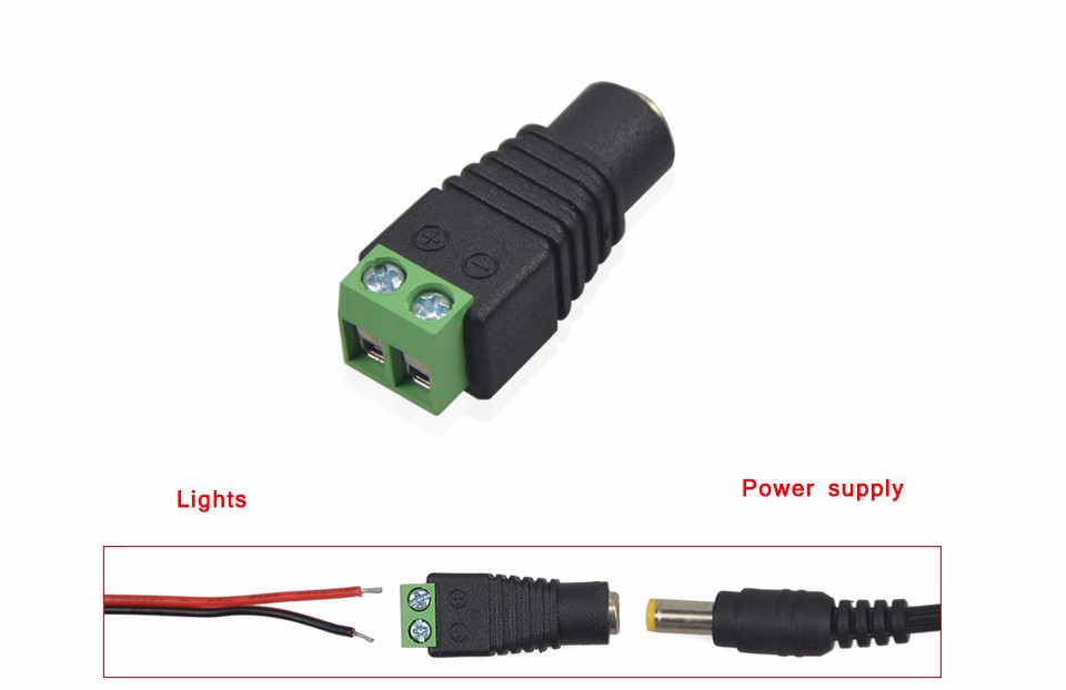 Accessoires 24key 44 key RGB RGBW Dimmer 3A 5A power adapter Single color controller connector For SMD 5050 5630 LED strip light