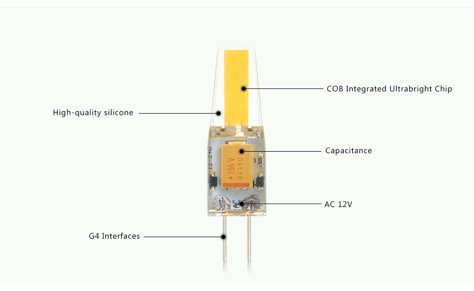 Dimmable G4 LED Lamp 6W 12V AC DC LED COB Chip Replace Halogen Lamp High Bright For LED Spotlight Candle Chandelier Light