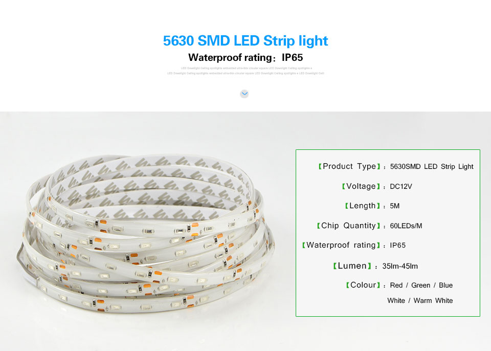 IP65 Waterproof RGB LED Strip light 2835 5630 5050 SMD 5m DC 12V flexible Tape ribbon Light Home Decor Lamp indoor lighting