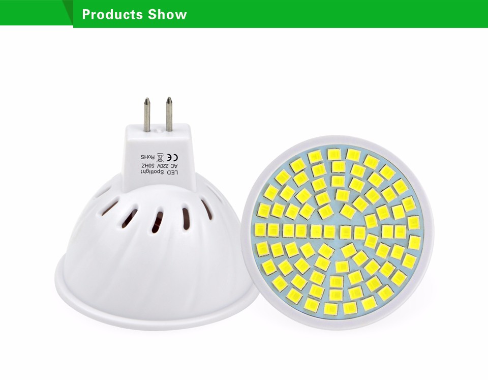 80LEDs 220V SMD 2835 MR16 6W LED lamp Spotlight Bulb Wall Downlight led corn light For Indoor lighting Replace CFL 5W 7W 10W 15W