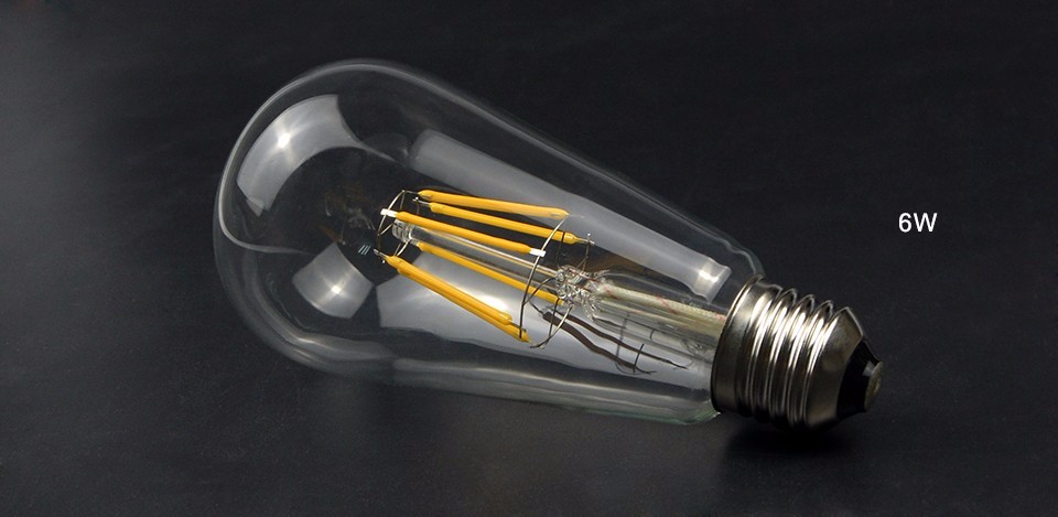 85V 265V 4W 6W 8W Edison Retro LED Filament lamp E27 ST64 COB Decoration Atmosphere Bulb Replace 40W 60W 80W Incandescent