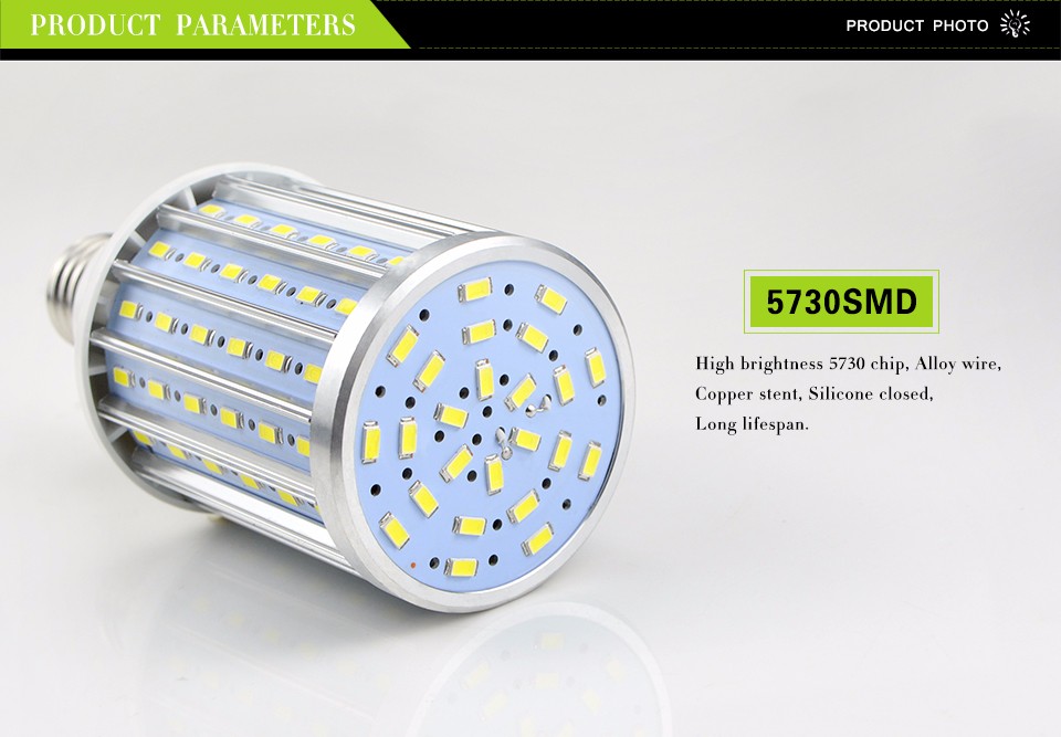 Upgrade Aluminum PCB 85 265V Lampada E27 LED corn Bulb SMD 5730 LED Light 10W 15W 20W 25W 30W 50W E14 42 60 90 108 160LEDs lamp