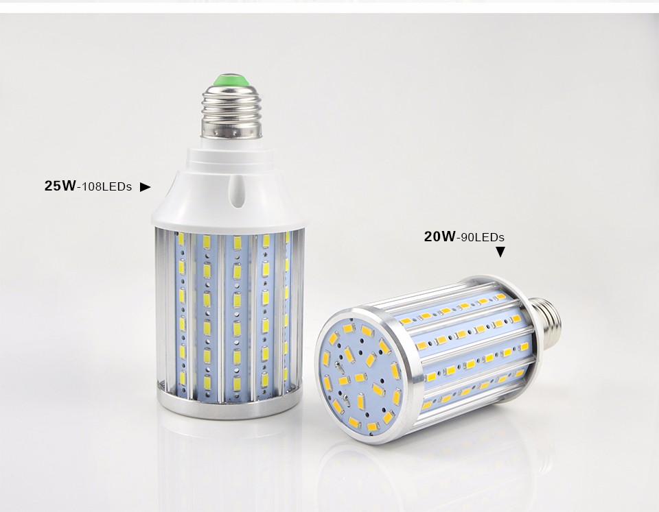 85 265V LED Corn light lampada10W 15W 20W 25W 30W 50W E27 E14 5730 SMD110V 220V Aluminum PCB bulb lamp Lantern LED Spotlight