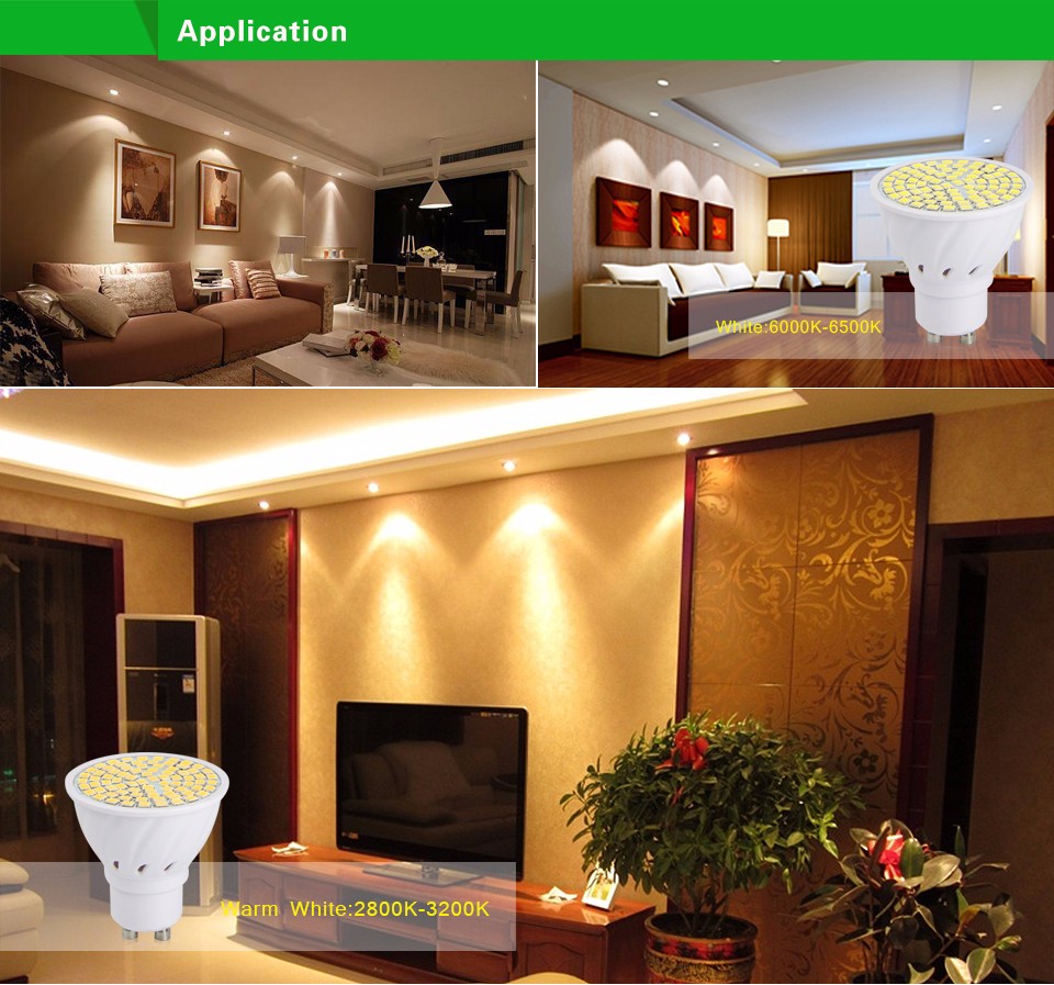 Heat resistant Fireproof Body GU10 LED Spotlight Bulb 220V 2835 SMD 550 600LM 60 80 LEDs lamp For Home light lighting