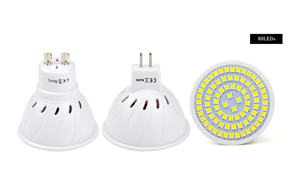 1Pcs 220V 48 60 80 LEDs GU10 MR16 2835 SMD 5W 7W 9W LED Spotlight Bulb LED Light lamp light Spot light LED lighting Lampada