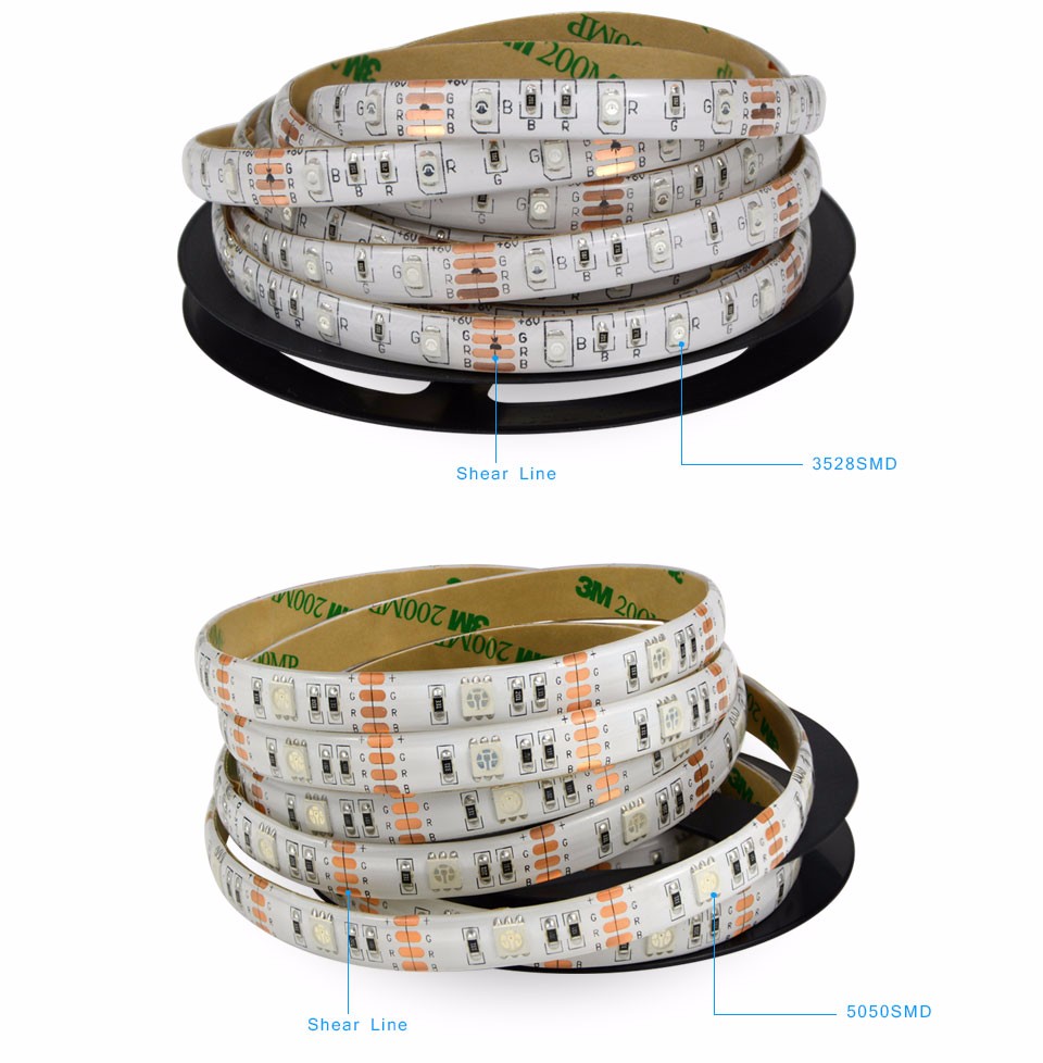 IP65 Waterproof DC 5V RGB USB Power LED Strip light LED lamp ribbon Tape SMD 3528 5050 SMD 1M 2M Decor TV Background Lighting