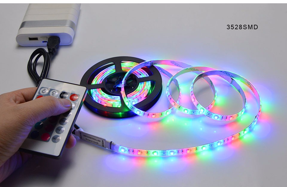 IP65 Waterproof DC 5V RGB USB Power LED Strip light LED lamp ribbon Tape SMD 3528 5050 SMD 1M 2M Decor TV Background Lighting