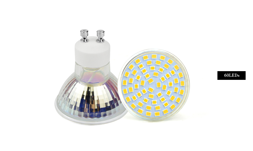 10Pcs AC 220V LED Spotlight Bulb GU10 Led Lamp 48 60 80leds spot light Lamp 2835 SMD LED Lighting For Down light bulb