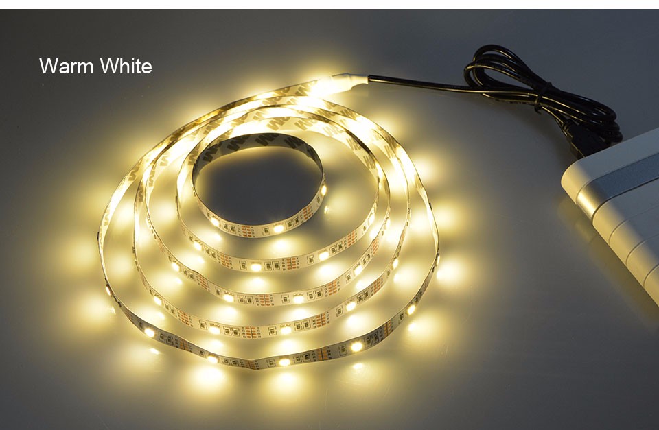 1M 2M LED light DC 5V USB Cable LED Strip light 5050 SMD LED lamp Warm White RGB LED strip Adhesive Tape IP20 IP65 waterproof