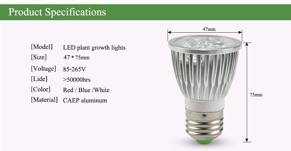 Led Plant Grow Lamps E27 85 265V 110V 220V LED Bulb Full Spectrum light spotlight for Hydroponics Flower Plants Grow lamp