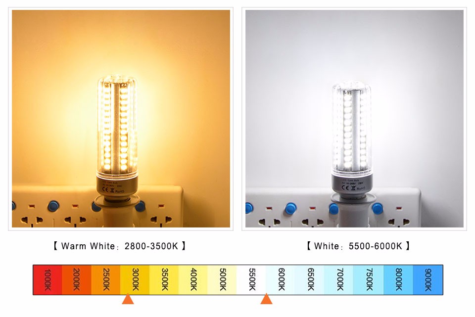 No Strobe LED bulb E27 E14 5W 7W 9W 12W 15W 18W 20W LED Corn light lamp 85 265V 5736SMD LED Spotlight Bulb