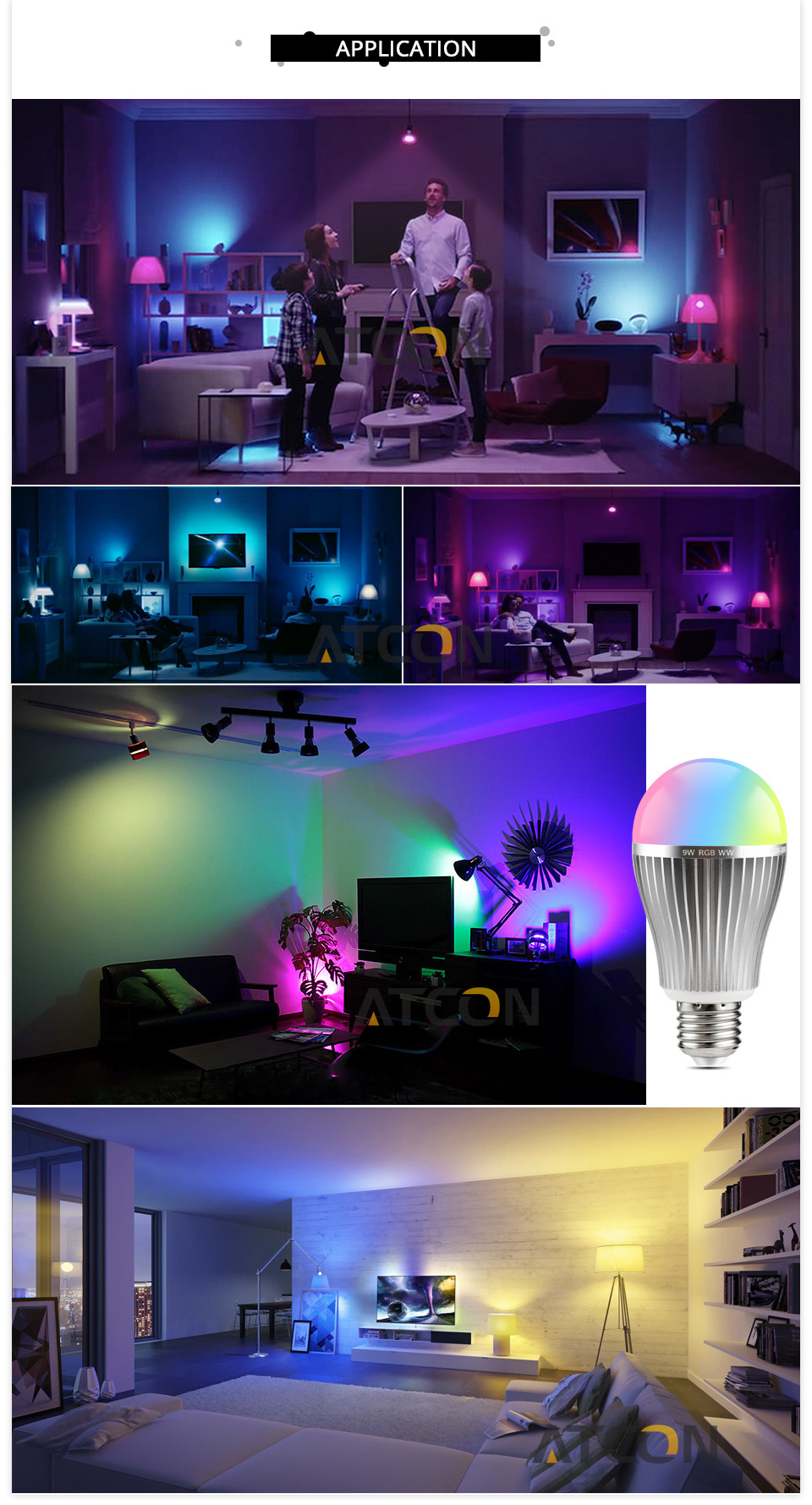 Mi light 2.4G RF wireless Dimmable 110V 220V Smart LED night light RGBWW RGBCW GU10 E27 4W 6W 9W Led Lamp Led Bulbs