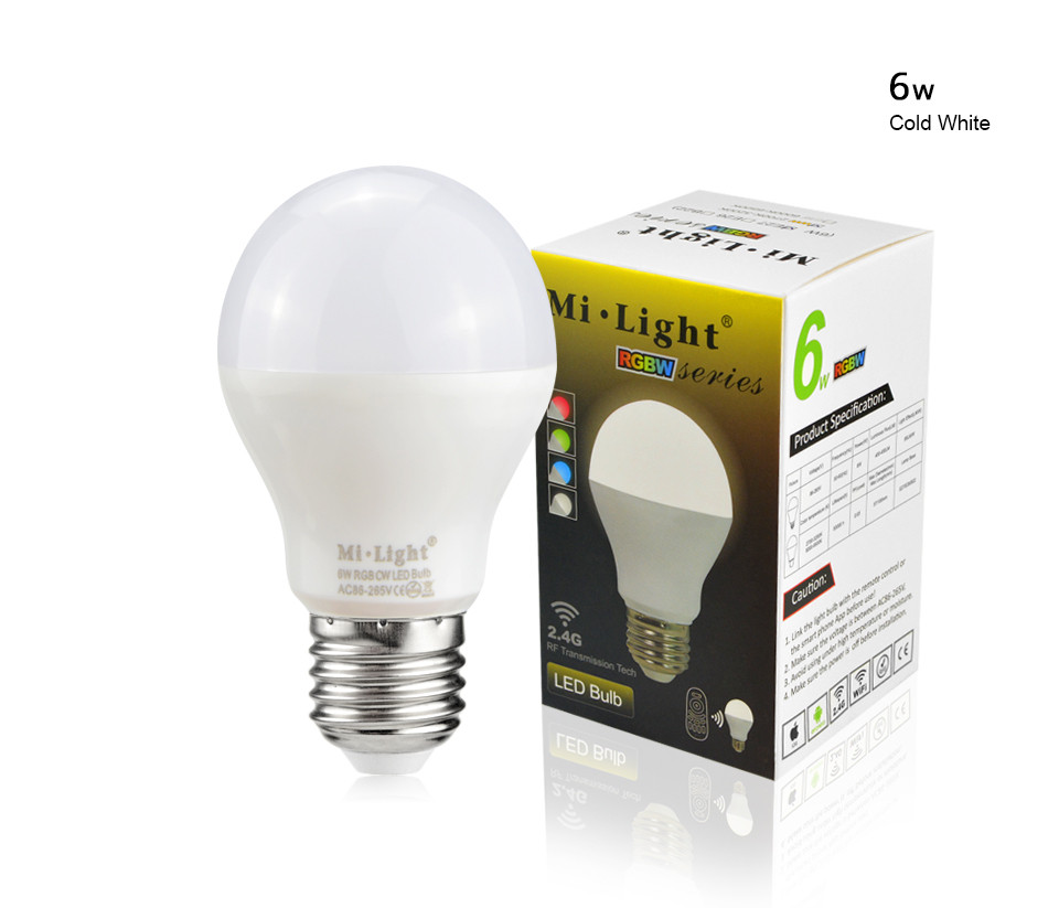 Milight LED Bulb 85 265V 110V 220V 4W 6W 9W RGBW RGBWW Dimmable Mi Light GU10 E27 Led Lamp 2.4G Wireless Ampoule Led Light Bulb