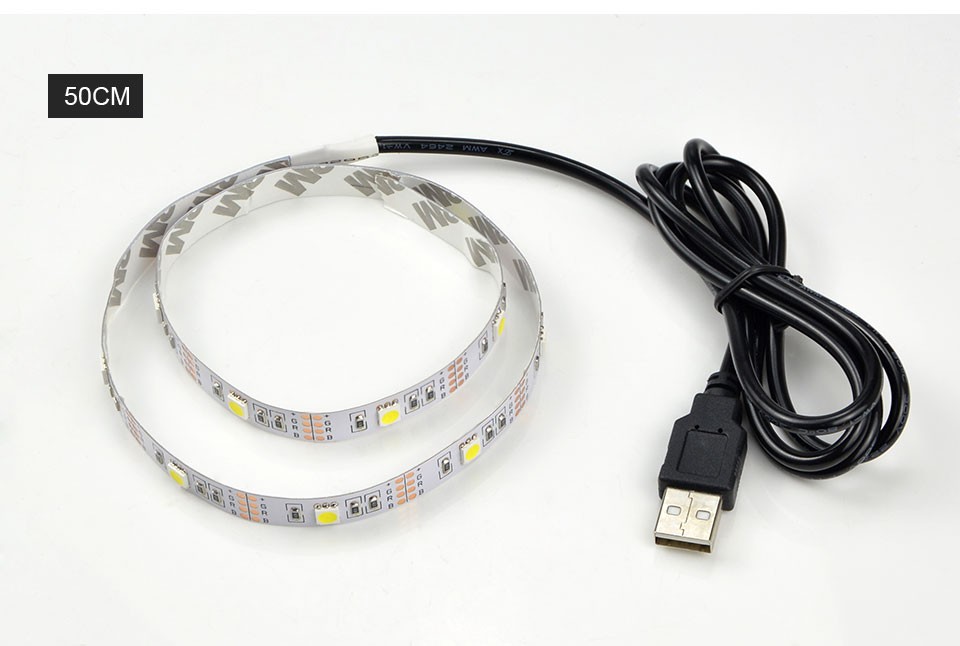 Non Waterproof USB LED Strip Light lamp DC 5V 5050 3528 SMD RGB Warm White Flexible TV Background Lighting 1M 2M 3M 4M 5M