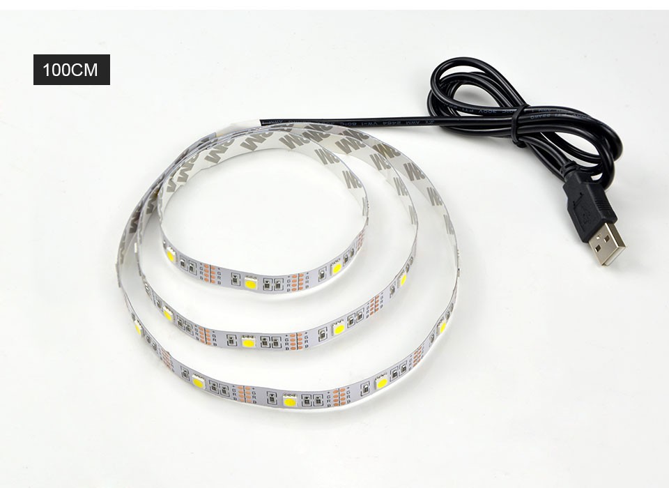 Non Waterproof USB LED Strip Light lamp DC 5V 5050 3528 SMD RGB Warm White Flexible TV Background Lighting 1M 2M 3M 4M 5M
