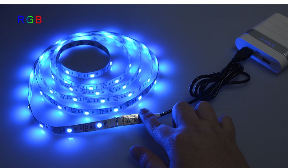 Non Waterproof USB LED Strip Light lamp DC 5V 5050 3528 SMD RGB Warm White Flexible TV Background Lighting 1M 2M 3M 4M 5M