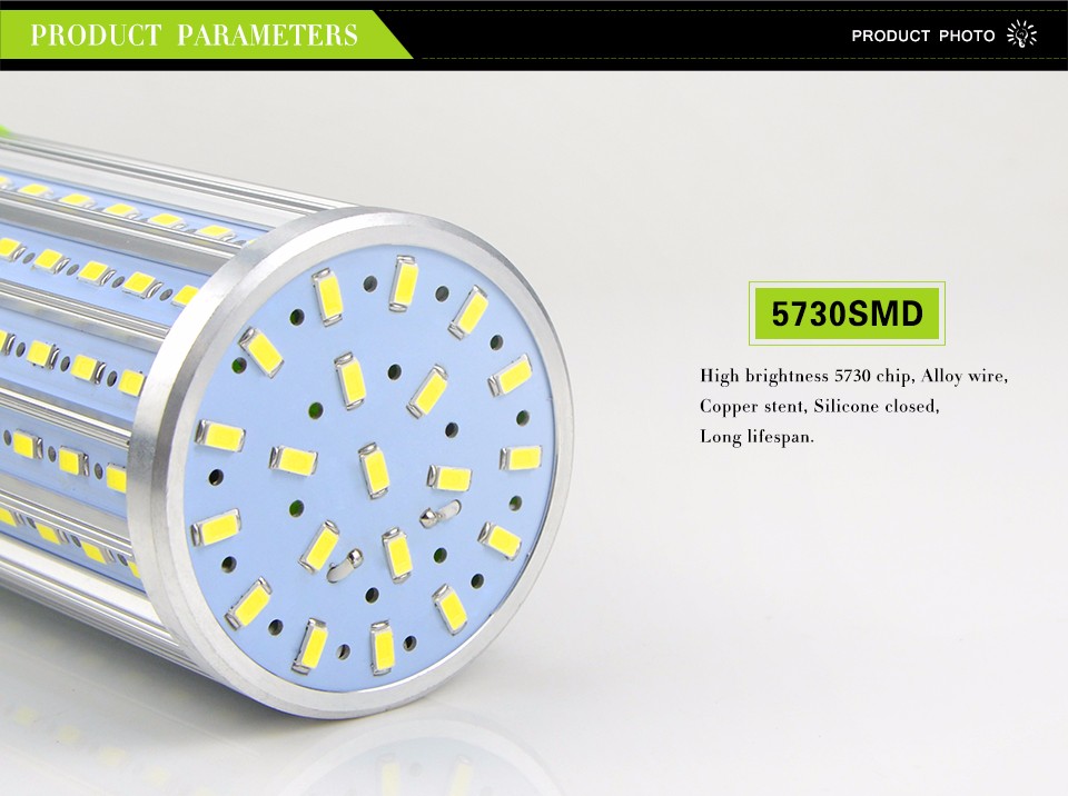 5730 SMD LED Corn Bulb 85 265V 110V 220V E27 30W 160LEDs High Power Aluminum PCB Cooling No Flicker LED lamp Spot light