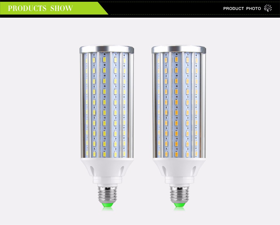 5730 SMD LED Corn Bulb 85 265V 110V 220V E27 30W 160LEDs High Power Aluminum PCB Cooling No Flicker LED lamp Spot light