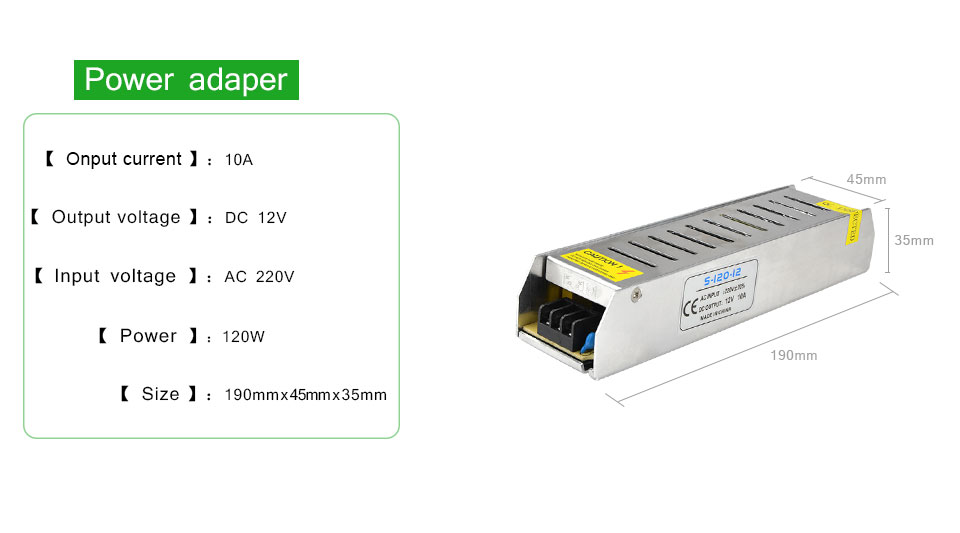 AC 220V to DC 12V 10A 120W lighting Transformer LED Driver switch Power Supply Adapter For 2835 5050 5630 SMD LED Strip Light