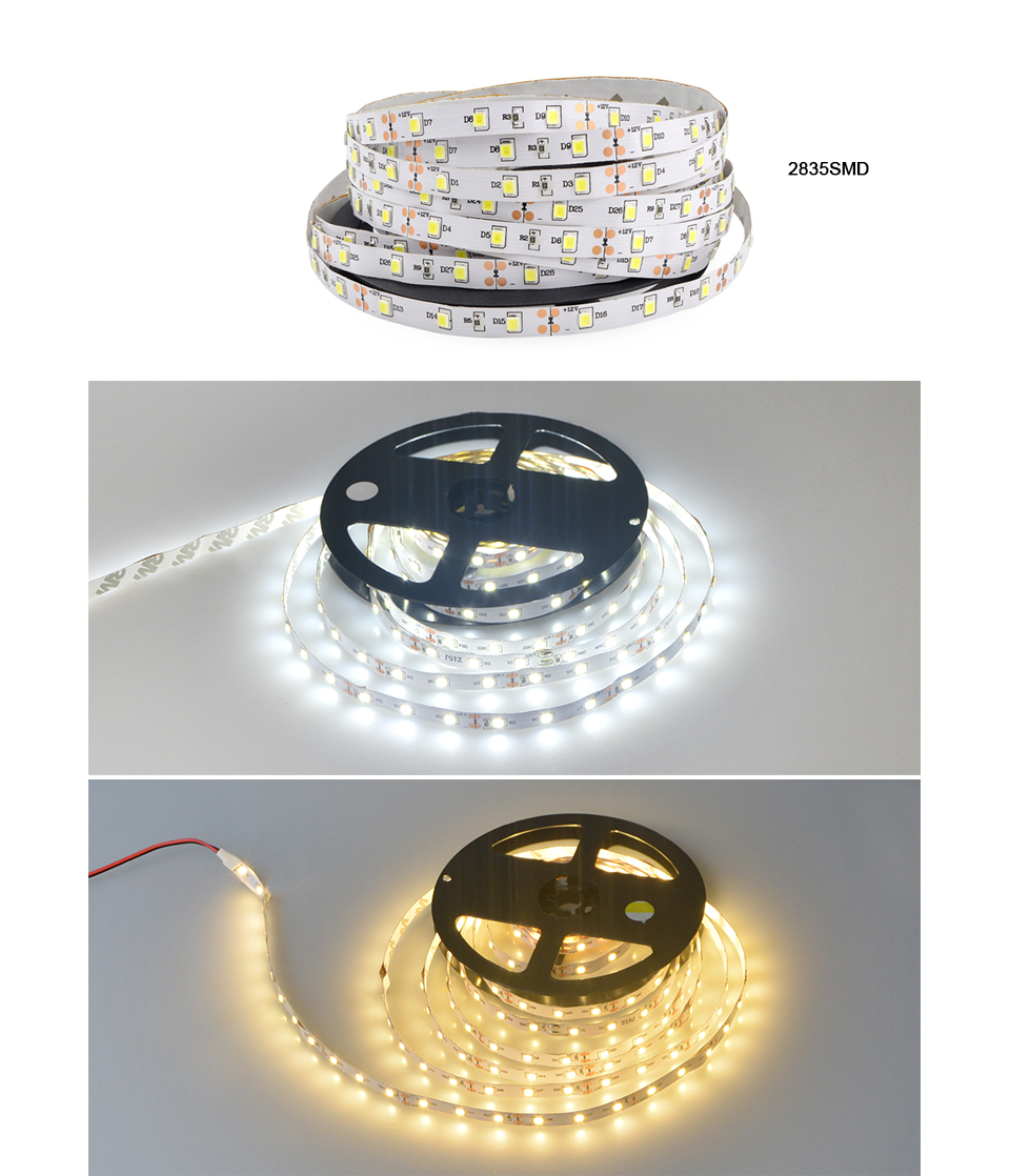 Not waterproof RGB LED strip light 5M DC 12V 5050 SMD 2835 SMD 5630 SMD LED Light Fiexble Lamp Ribbon Tape Decor Home lighting