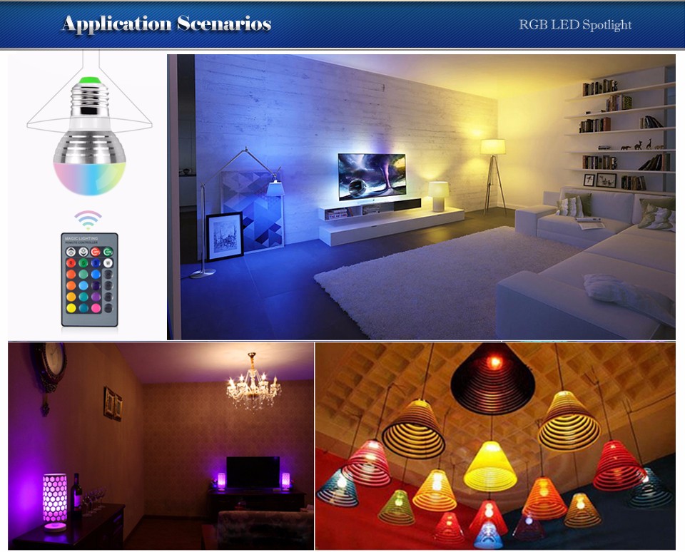 1x RGB LED Bulb lamp LED Night light Lovely 16 Colors Christmas Decor Atmosphere E27 85 265V 110V 220V LED Spotlight IR Remote