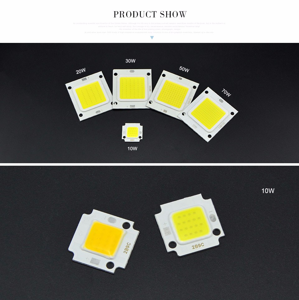 High Power LED COB Integrated LED lamp Chip 10W 20W 50W 70W DC 27V 36V light Source DIY Floodlight Spotlight Bulb Flood light